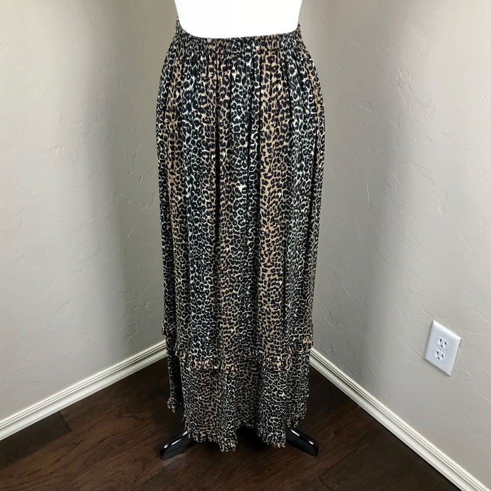 Cactus Flower VINTAGE Ruffled Maxi Skirt
